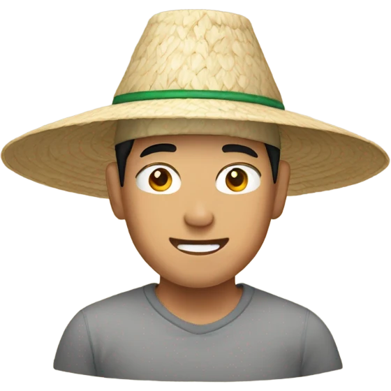 Asian man in a rice hat  emoji