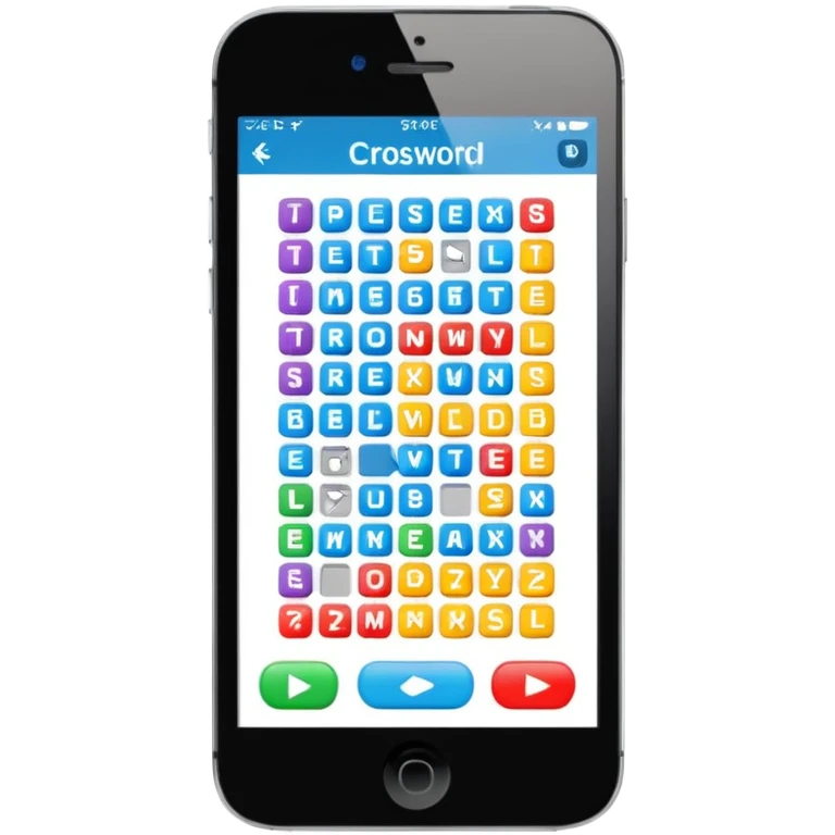 Crossword on smartphone display emoji