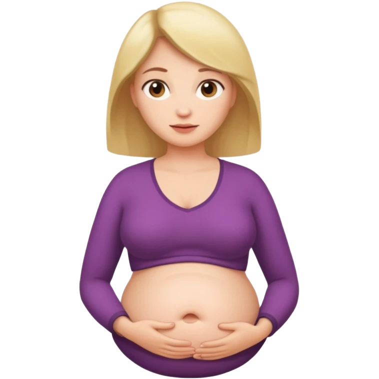 woman with unnaturally round belly emoji