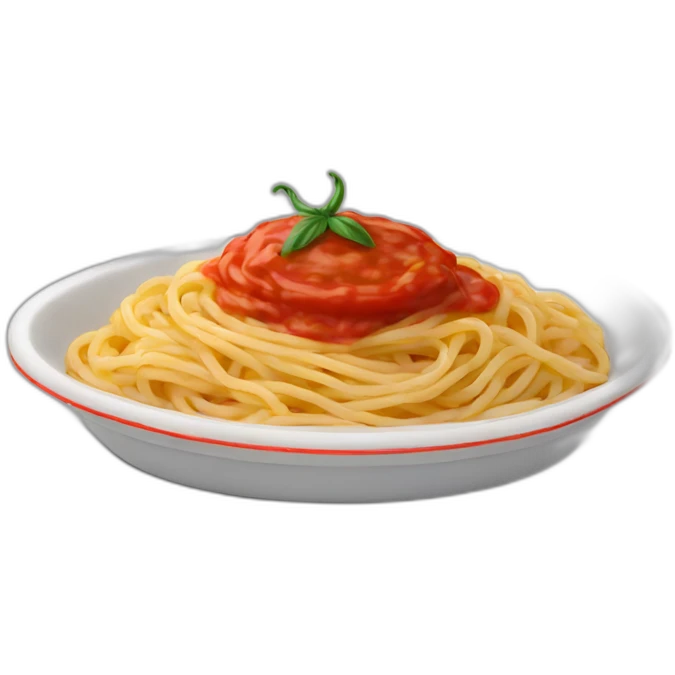 tomato sauce spaghetti in a flat dish emoji