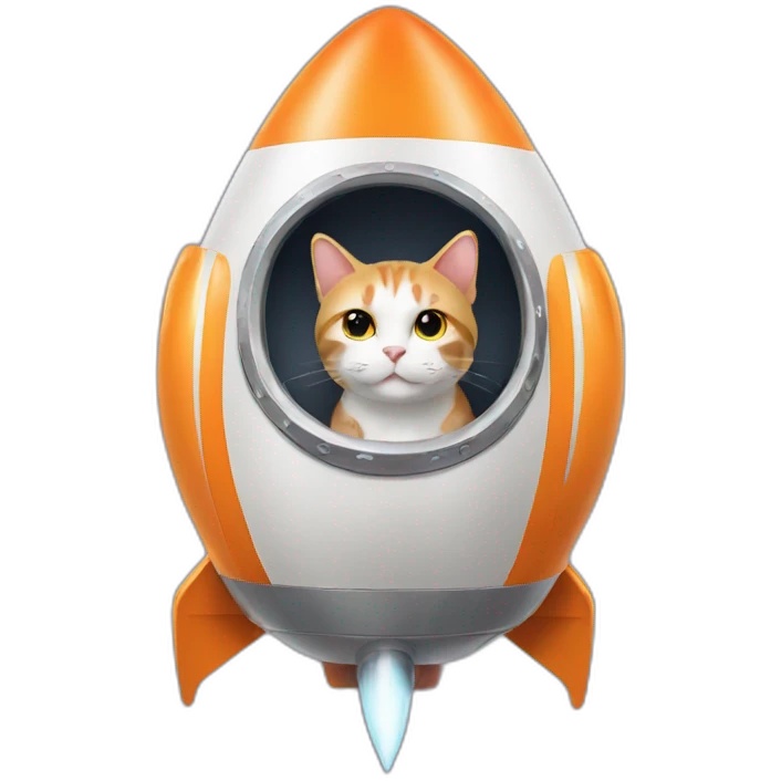 cat in rocket emoji