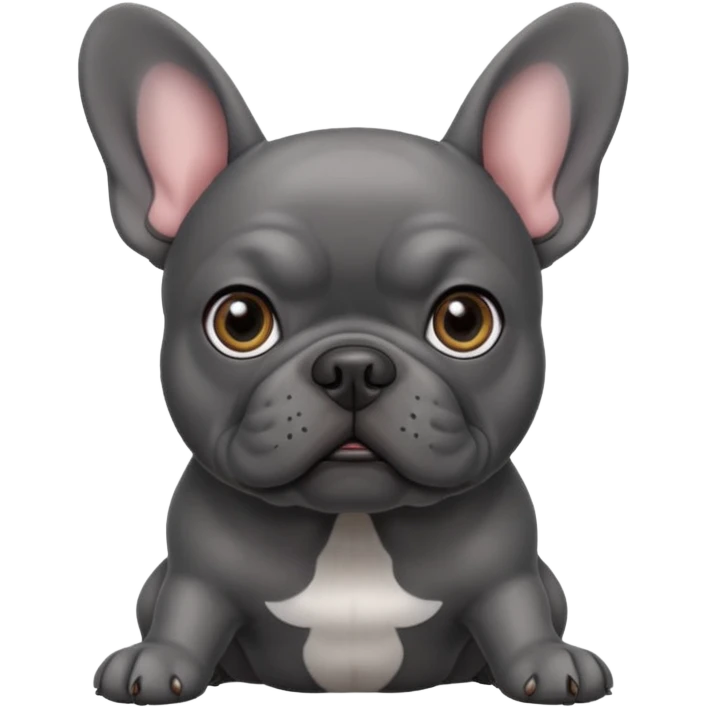 dark grey french bulldog emoji