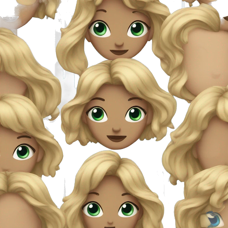 Pelo de chica con azul  emoji