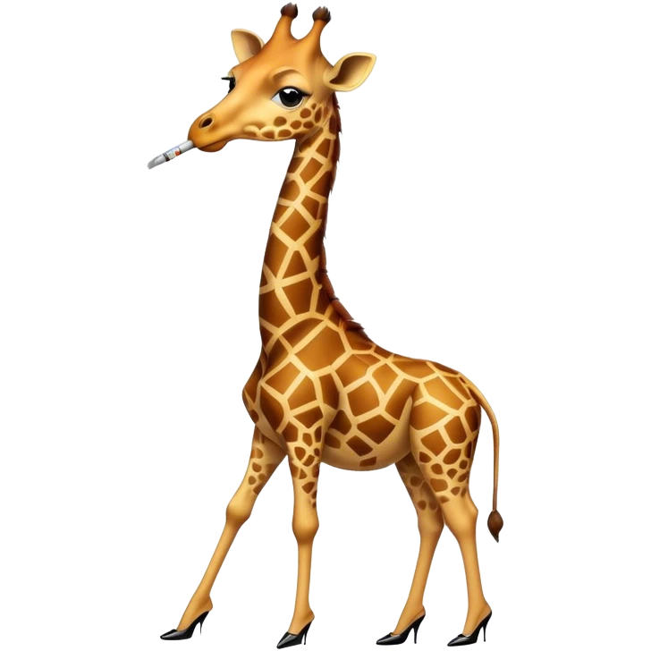 Giraffe in high heels smoking emoji