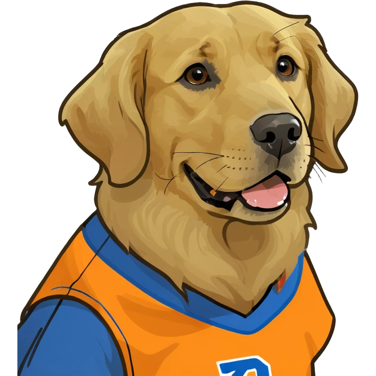 Golden retriever in laying basketball  emoji