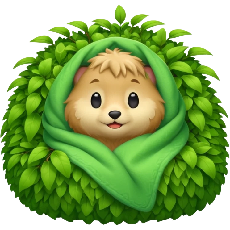 Grub with a blanket in a shrub emoji