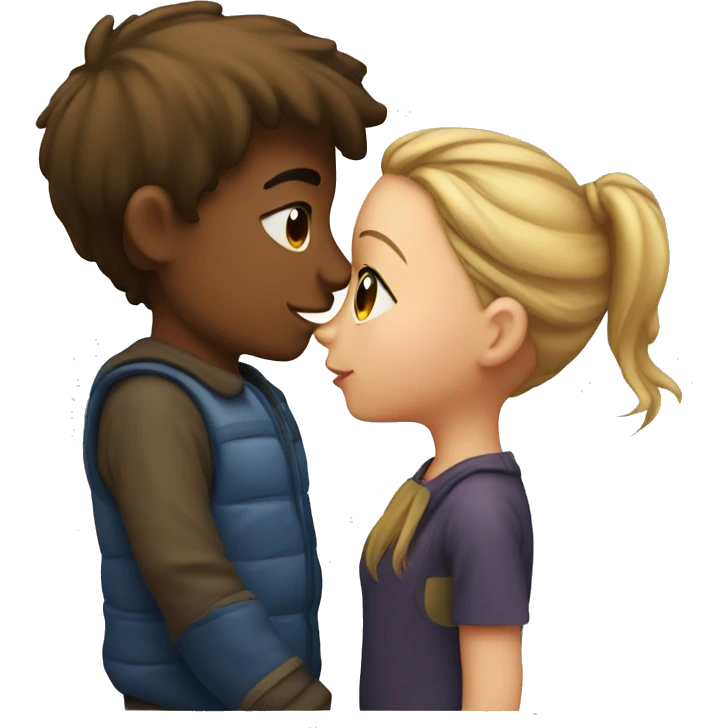 Girl and boy kissing emoji