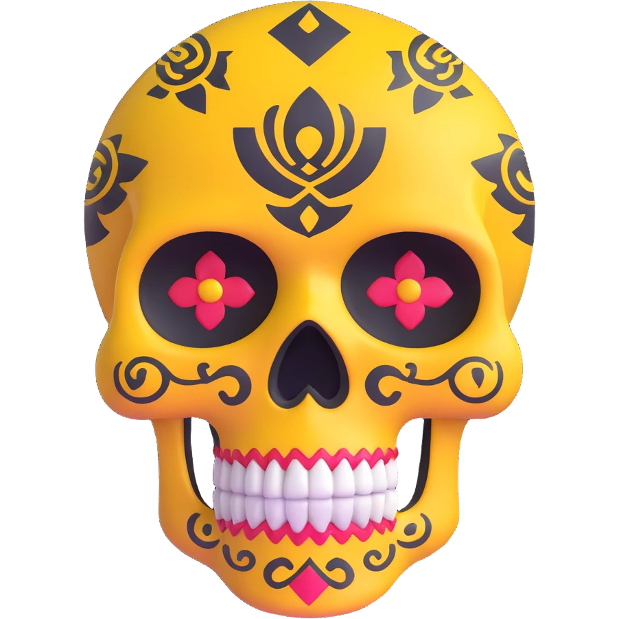 Sugar skull with wu-tang clan logo incorporated emoji