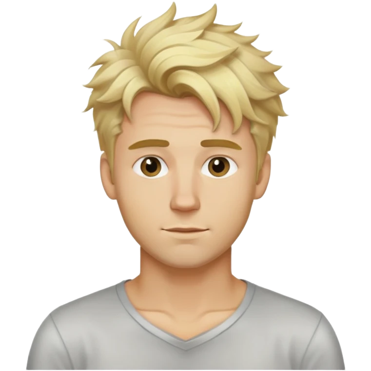 Gay man, tall, blonde, handsome, messy hair emoji
