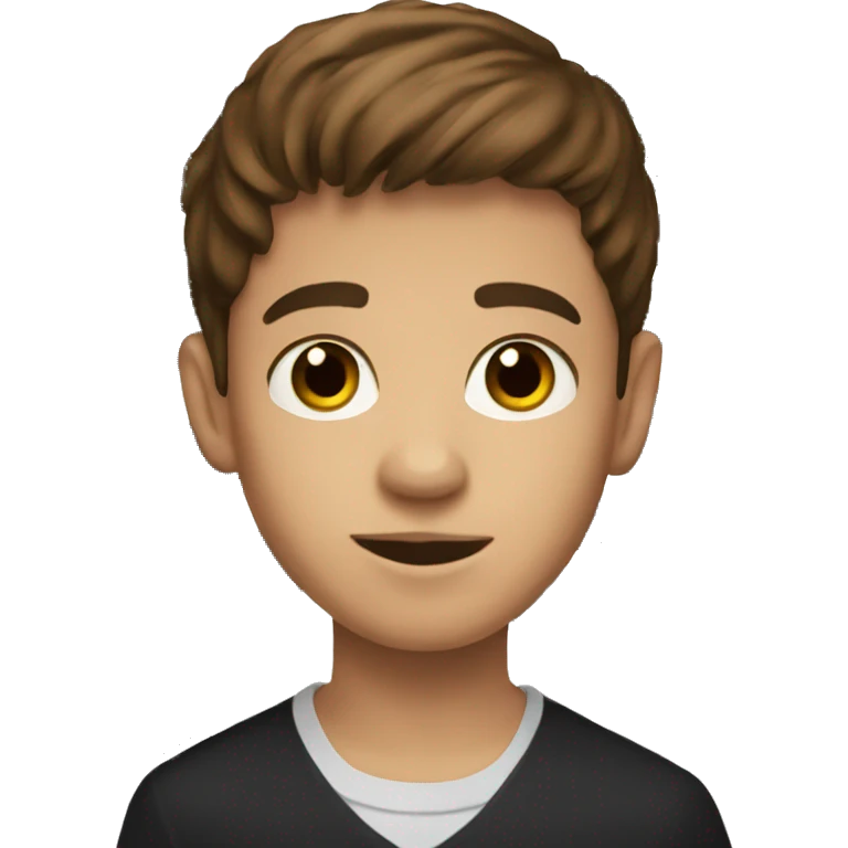 Brown hair brown eye boy playing a grand piano emoji