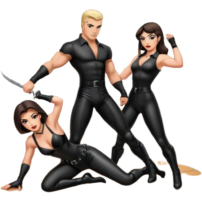 dominatrix whipping a submissive naked man, bent over a table emoji