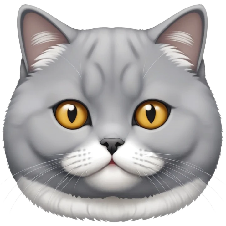 British shorthair grey and white cat emoji