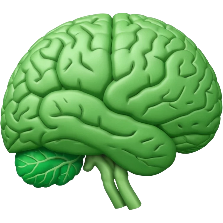 green brain with health logo on it emoji