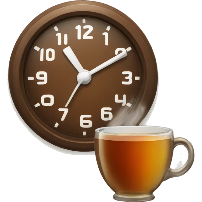 Clock with a cup of tea emoji