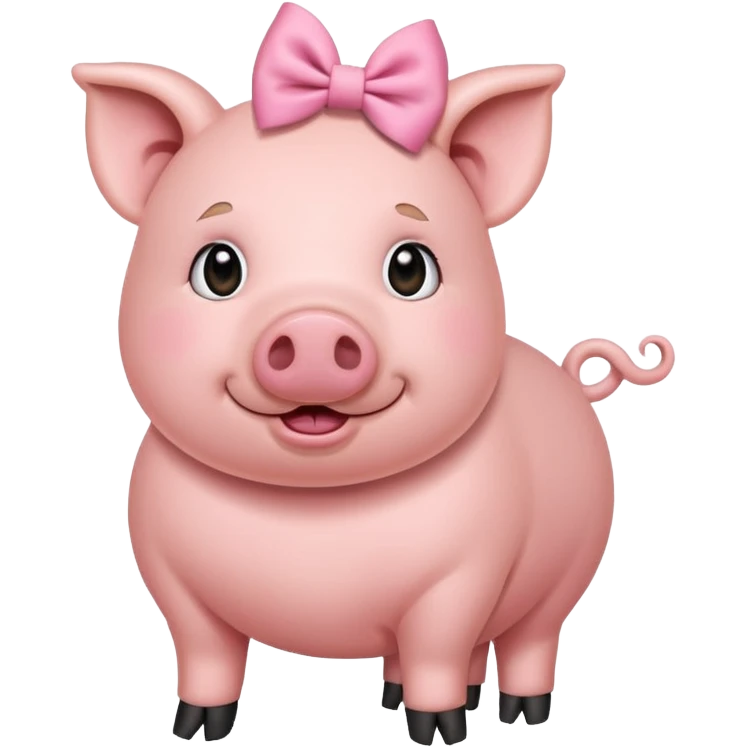 Pig with pink bows emoji
