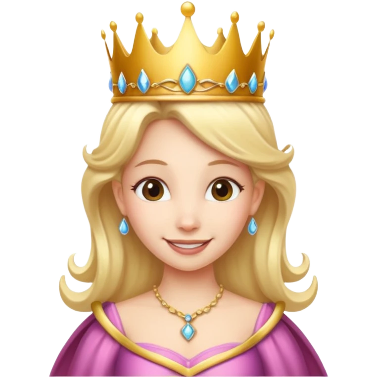 Princesa hada con corona con la palabra Queen emoji