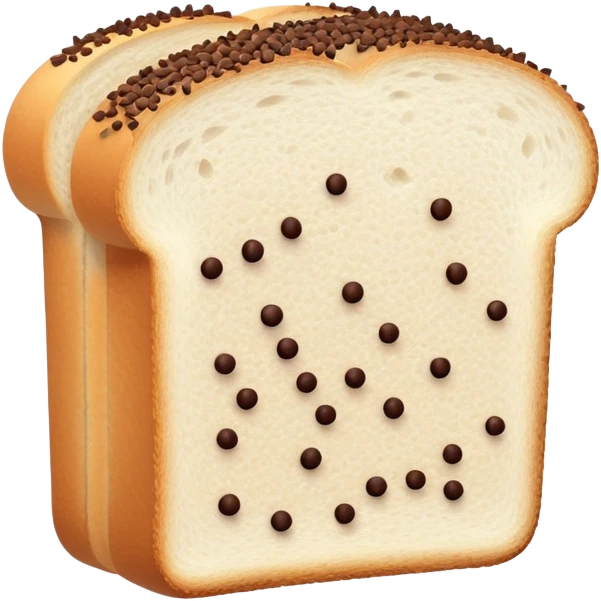 Slice of white bread with chocolate sprinkles emoji