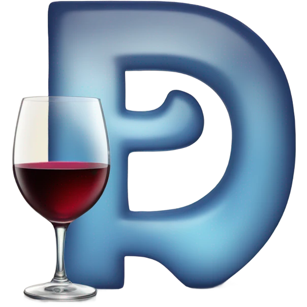 Photo Realistic R with wine glass emoji