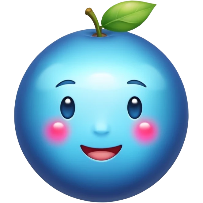 glowing fruit releasing melatonin, calm blue tones, simple emoji style emoji