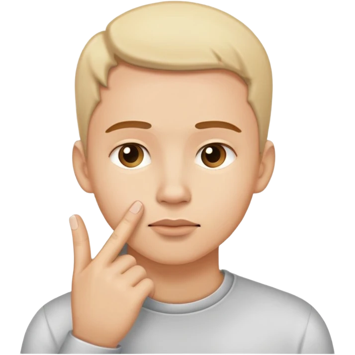person tapping finger on chin thinking emoji