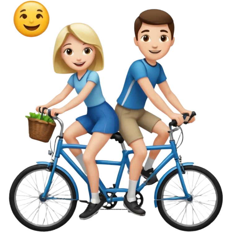 Girl and guy riding a bicycle emoji