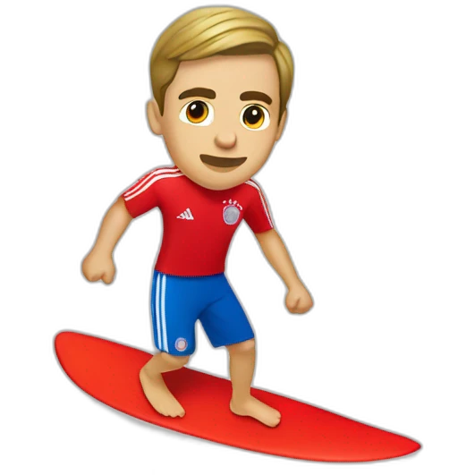 Philipp Lahm surfing on an ipad emoji