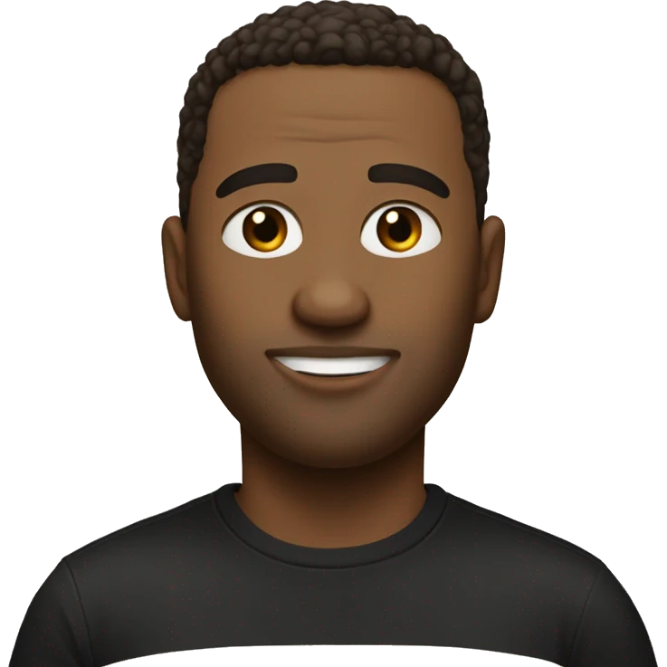 man in a black t-shirt with white and beige inscription "re:Bro" emoji