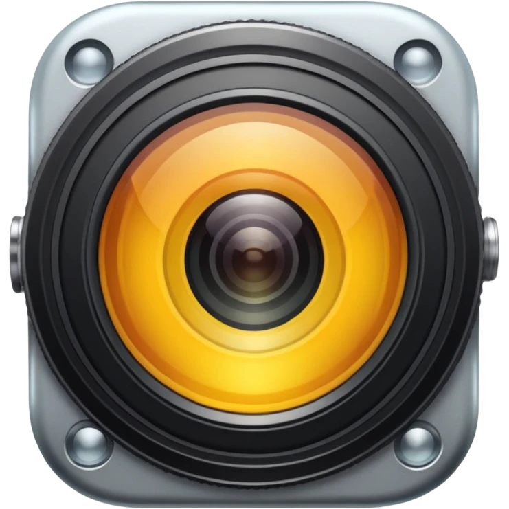 A simple camera lens, front view, no face emoji