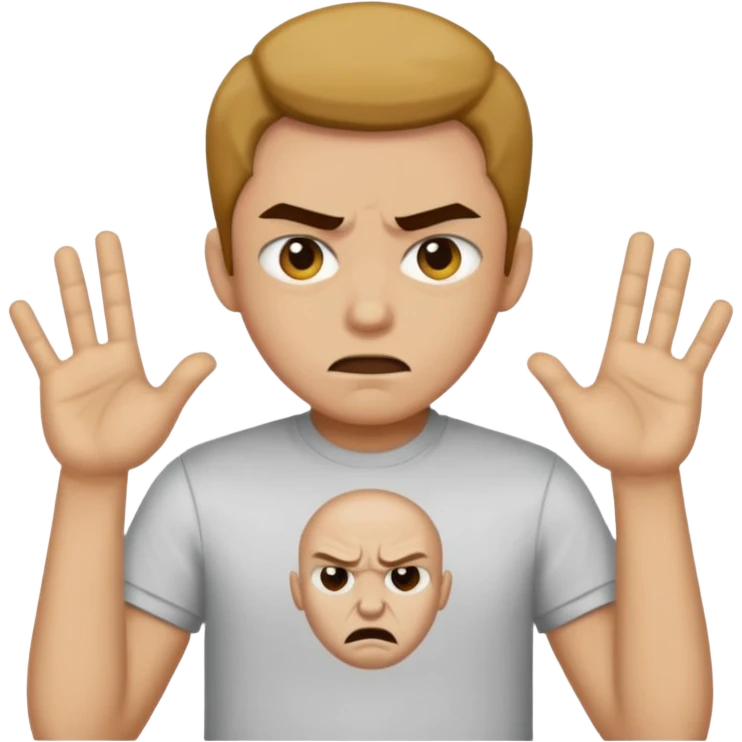 mad face with shirt saying stfu miykael  emoji