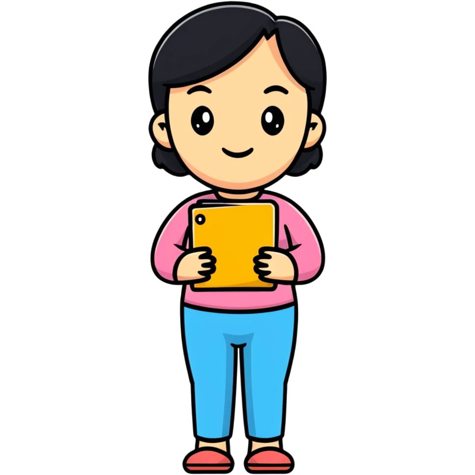 confident mom, cartoonish sticker style emoji