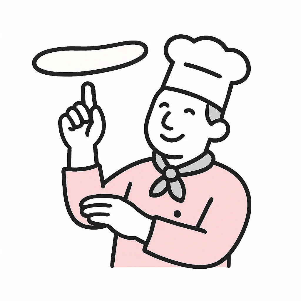 smiling Italian chef spinning pizza dough emoji