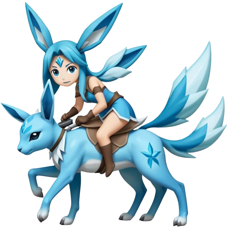 Glaceon carrying a dragoon’s lance on her back emoji