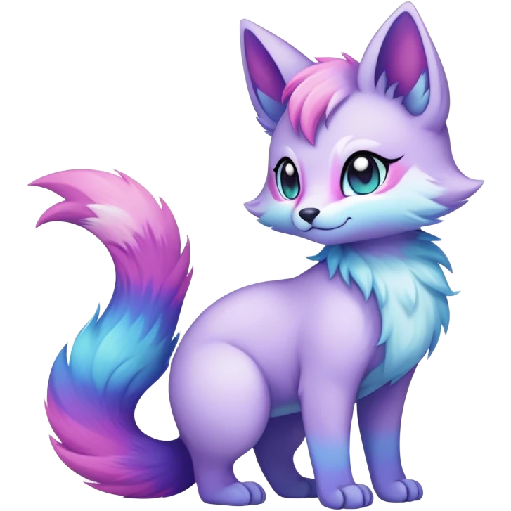 Kawaii bright fantasy ethereal anthro fursona Fakemon with tufted tail  emoji