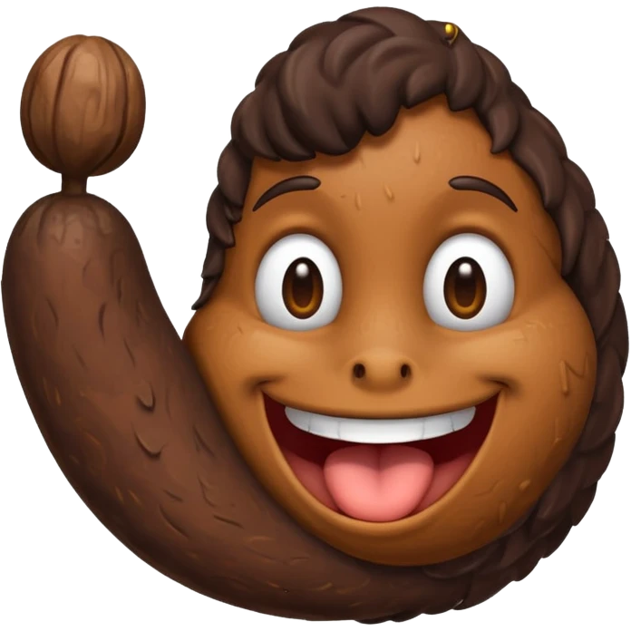 poo with grin and massive penis emoji