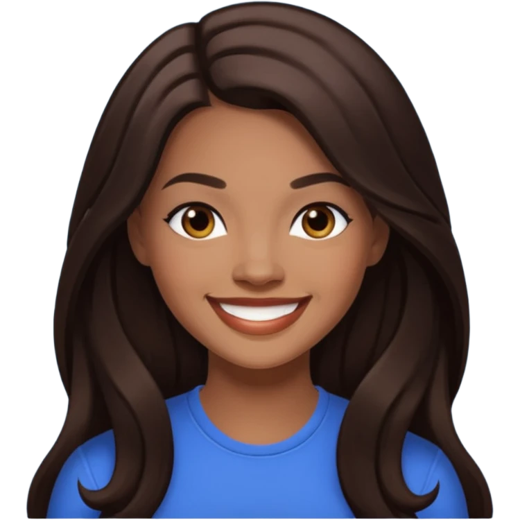 Brandi Williams with dark brown long hair emoji