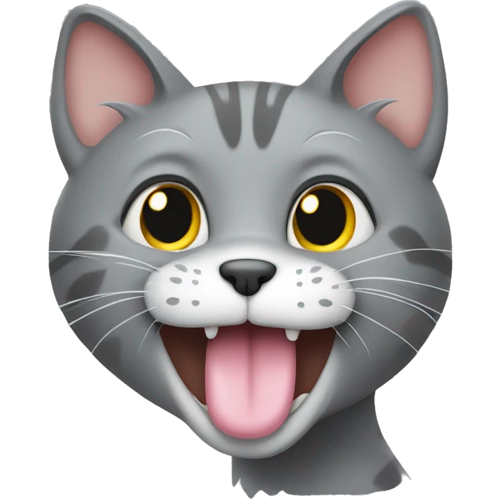 grey cat licking its paw emoji