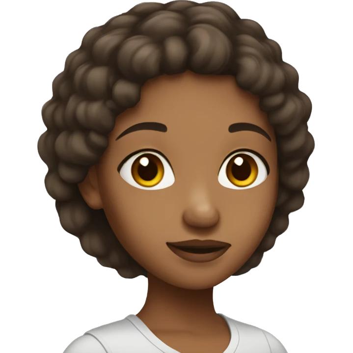 light brown skin girl with dark brown hair emoji