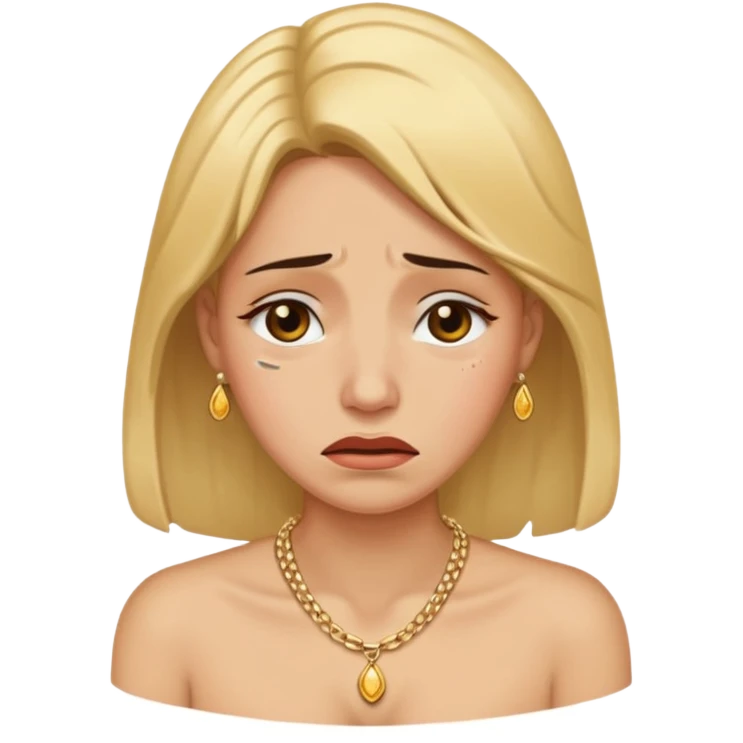 crying woman wearing necklace emoji