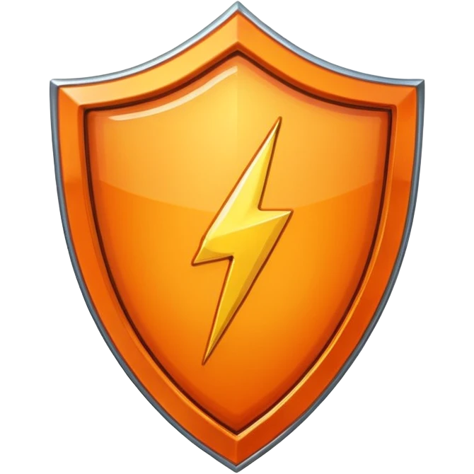 Orange shield with lightning icon emoji