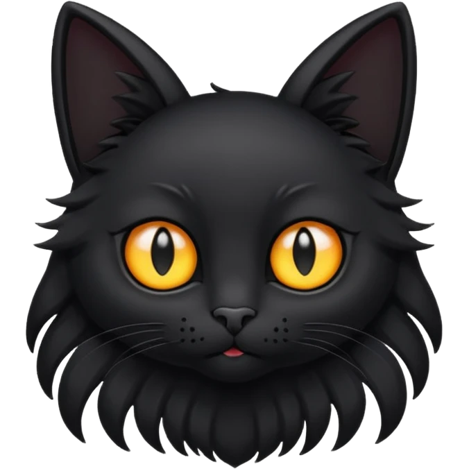 Black cat with wings and antennas  emoji