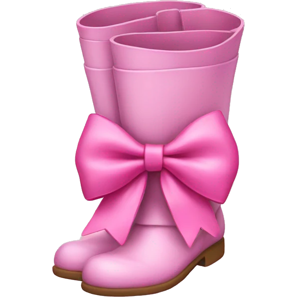 Pink bow with a boot emoji