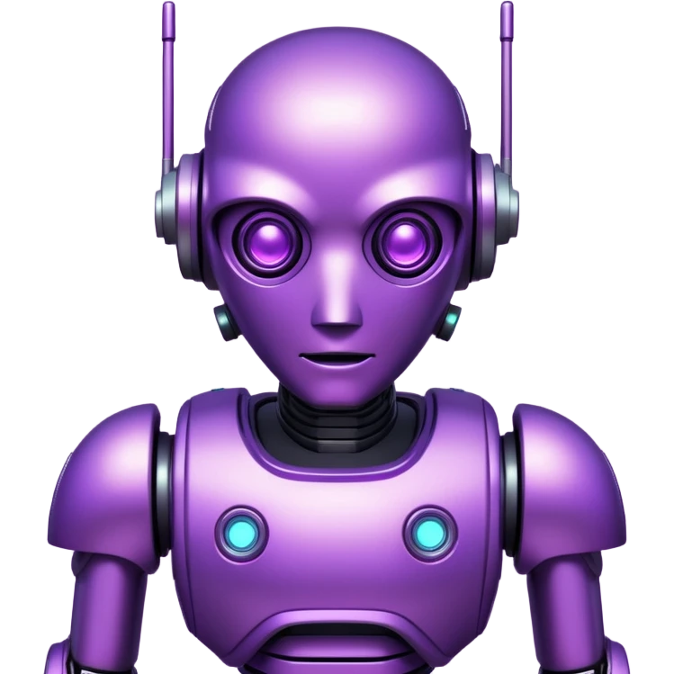 glitter purple cyberpunk robot emoji
