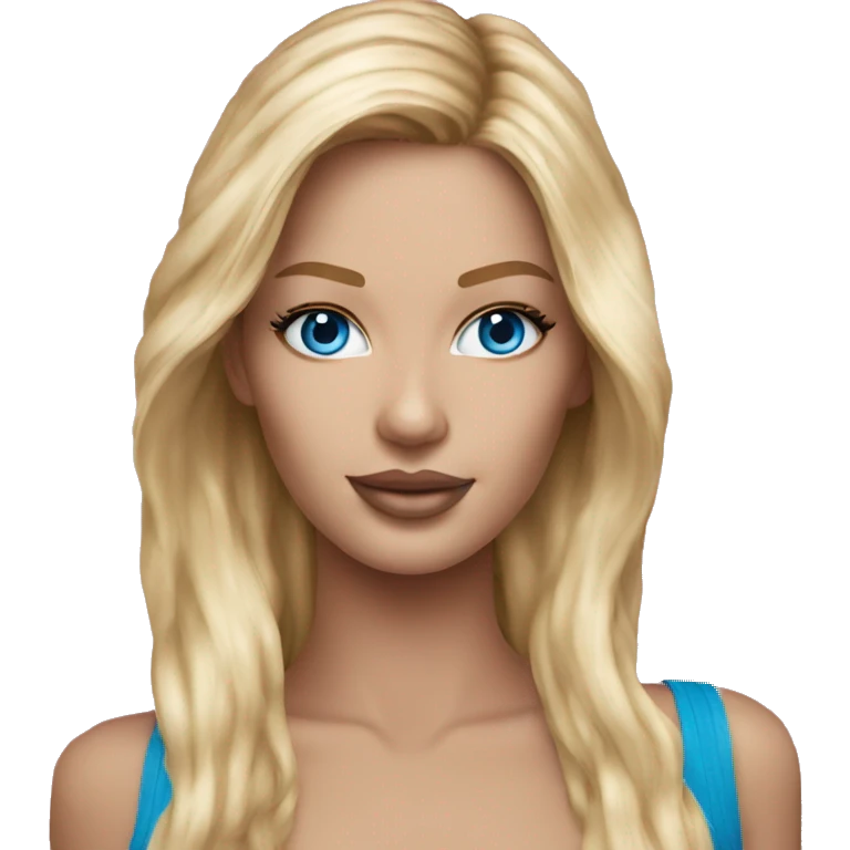 Realistic victoria secret model blonde blue eyes  emoji