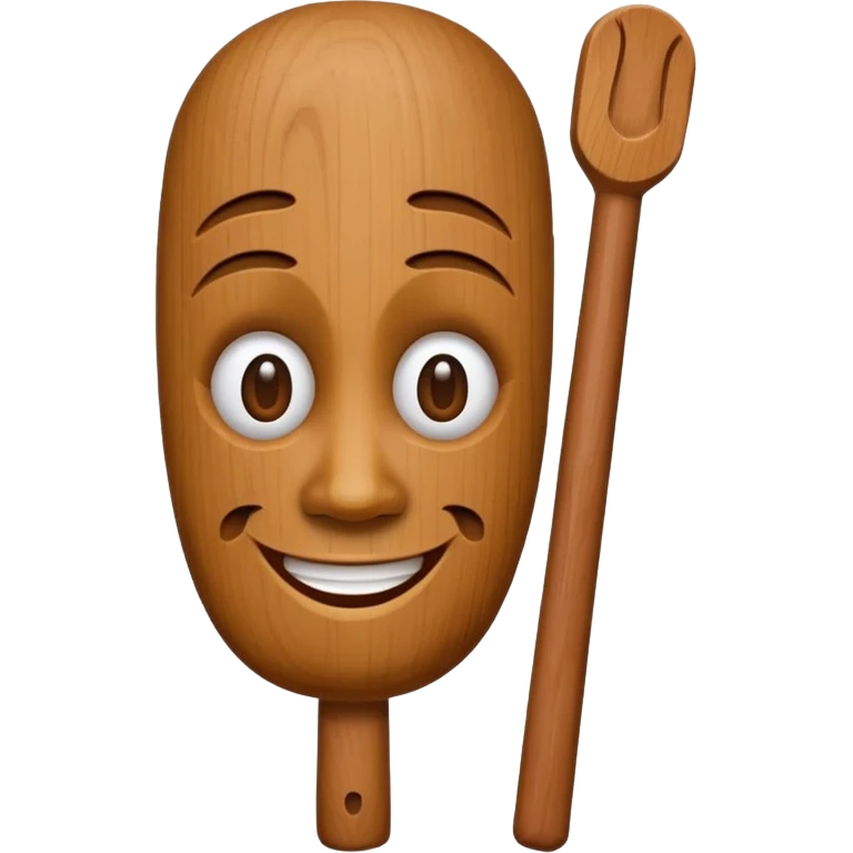 Wooden stick with a face emoji