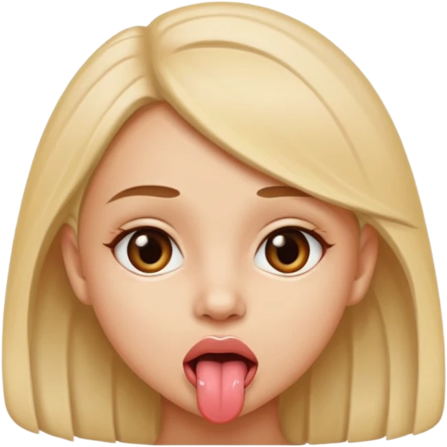 girl naked eye close with tongue emoji