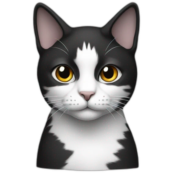 Cat black white emoji