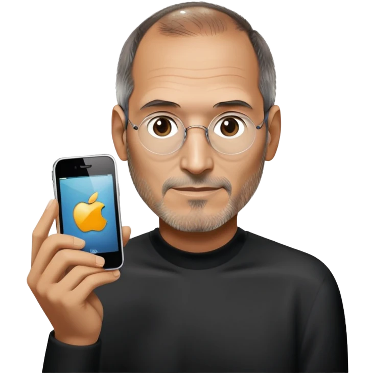 Steve Jobs with an iPhone emoji