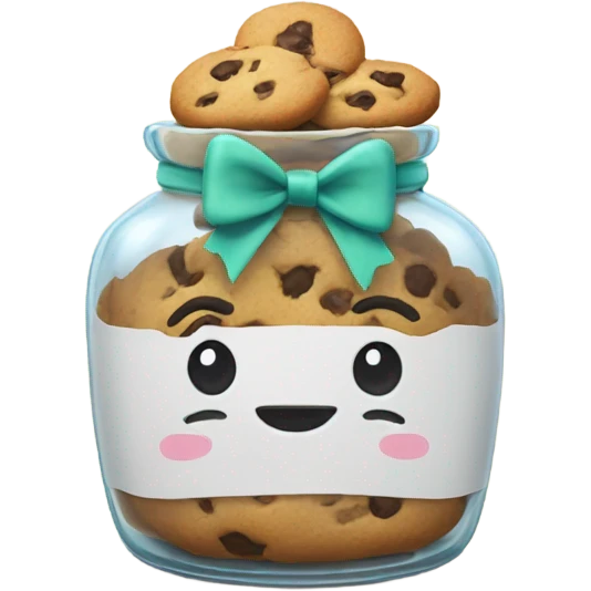 Cookie jar with a bow on it  emoji