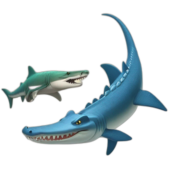 Un requin et un crocodile emoji