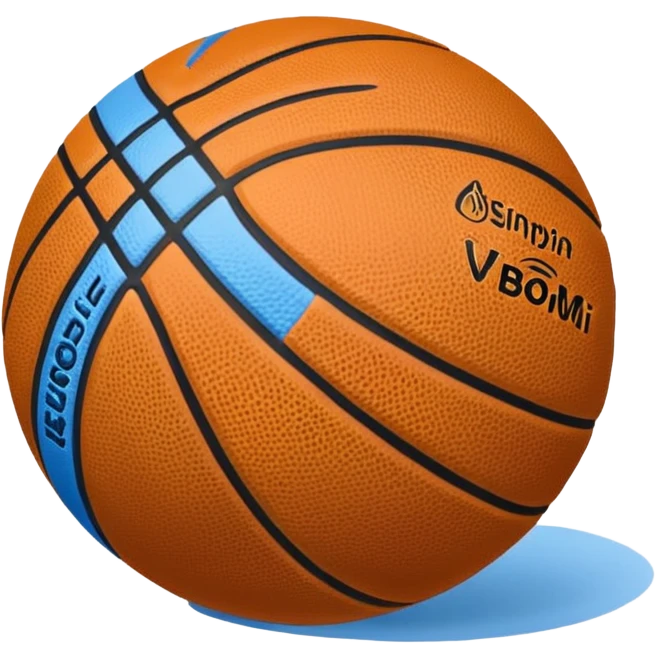 Faça um emoji de uma bola de Basquete branca e nela um símbolo de verificado emoji